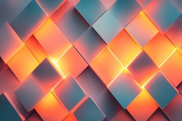 Poster - Geometric harmony in vibrant colors creates a mesmerizing visual experience in an abstract art piece. Generative AI