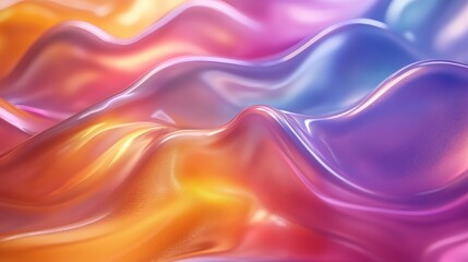 Fototapete - Holographic iridescent abstract background a smooth gradient of pastel pearl hues Aesthetic y2k rainbow design flowing across the screen creating a vibrant and futuristic visual effect