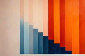 Poster - Abstract artwork featuring vibrant colors and geometric shapes in a modern interior setting. Generative AI