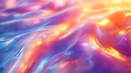 Poster - Holographic iridescent abstract background a smooth gradient of pastel pearl hues Aesthetic y2k rainbow design flowing across the screen creating a vibrant and futuristic visual effect