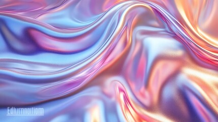 Fototapete - Holographic iridescent abstract background a smooth gradient of pastel pearl hues Aesthetic y2k rainbow design flowing across the screen creating a vibrant and futuristic visual effect