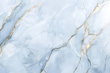 Poster - Elegant and serene light blue marble with luxurious gold veining enhancing the tranquility of any space. Generative AI