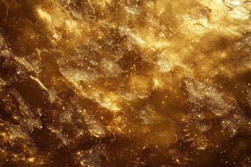 Poster - Captivating golden textures resembling celestial bodies illuminating an abstract composition. Generative AI