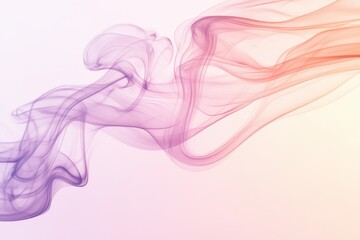 Poster - Swirling ethereal smoke dances in hues of purple and orange against a soft gradient background, creating an otherworldly ambience. Generative AI