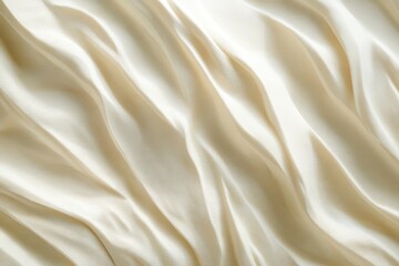 Poster - Elegant ivory satin fabric draping softly under the gentle glow of morning light in a serene setting. Generative AI