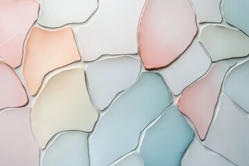 Poster - Colorful mosaic tiles adorn a modern wall in a tranquil indoor setting reflecting serenity and artistic expression. Generative AI