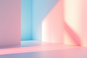 Poster - Soft hues blend in a minimalistic interior with gentle light creating a serene atmosphere of tranquility and beauty. Generative AI