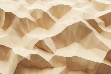 Poster - Captivating wooden landscape with smooth curves and peaks that evoke natural formations in an artistic arrangement. Generative AI
