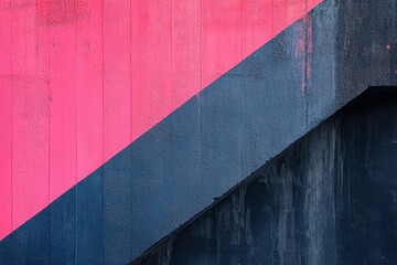 Poster - Vibrant urban mural blending shades of pink and deep blue on a textured wall. Generative AI