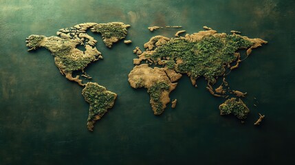 Poster - A global strategy map with a business expansion plan and growth projections, leaving ample space for text and creative branding.