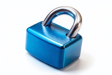 Poster - Blue Combination Padlock with Reflection - Low Light Stock Photo