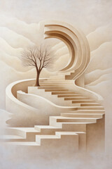Aufkleber - A creative representation of the golden ratio using artistic elements like spirals, rectangles, and natural forms in harmony,