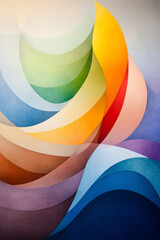 Aufkleber - An artistic representation of calculus concepts, showing integrals and derivatives with flowing lines and dynamic shapes,