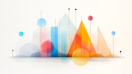 Poster - An abstract depiction of statistical data visualization, using colorful bar graphs, pie charts, and scatter plots in an artistic composition,