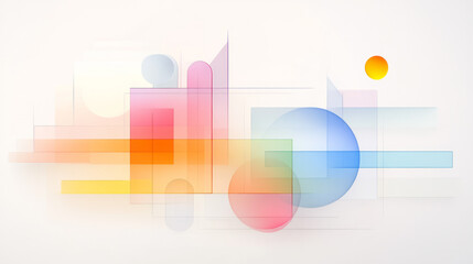 Poster - a modern digital art piece showing the intersection of geometry and technology, with wireframe shape
