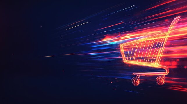Shopee logo glowing against a vibrant flash sale banner with radiant light streaks, against a smooth gradient background. Plenty of empty space for promotional text.