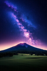 Poster - A peaceful night sky scene with visible constellations and a glowing Milky Way, emphasizing the study of astrophysics and cosmic phenomena,