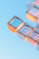 Fototapete - A high-resolution close-up of a crystal lattice structure under a microscope, showcasing the geometric precision and symmetry in solid-state physics,