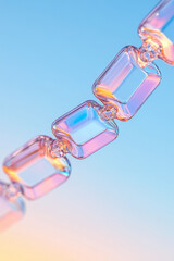 Fototapete - A high-resolution close-up of a crystal lattice structure under a microscope, showcasing the geometric precision and symmetry in solid-state physics,