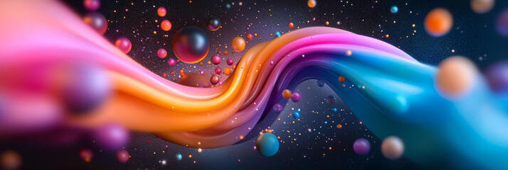 Aufkleber - a creative visualization of string theory, showing interwoven strings vibrating in multiple dimensio