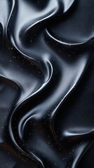 Poster - Smooth carbon fiber backdrop a sharp kevlar texture pattern enhanced by the abstract folds of crumpled black material ideal for advanced film technology and automotive applications