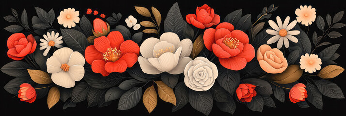 Poster - A detailed botanical illustration for a nature-themed catalog, showcasing various plant species with accurate textures and vibrant hues,