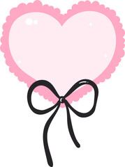 Wall Mural - Black and Pink Heart Shape Frame Border