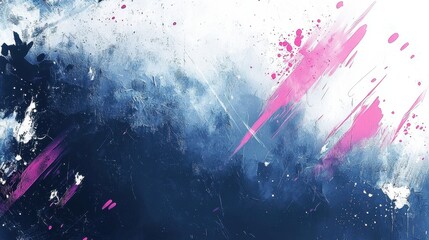 Poster - A blue and pink background with splatters of paint