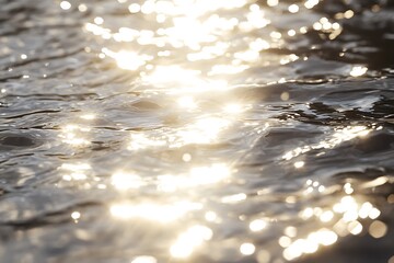 Canvas Print - Golden Sunlight Reflecting on Water Surface