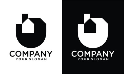 Poster - Creative home with letter U logo