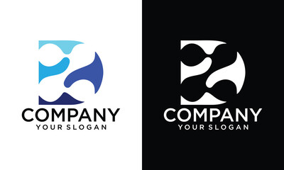 Poster - Creative letter DZ logo design