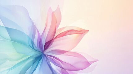 Poster - Soft Abstract Floral Design with Pastel Colors and Gentle Flowing Lines