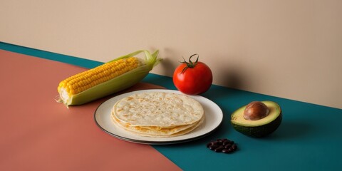 Poster - Fresh Corn Tortillas Tomato Avocado And Beans