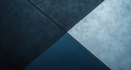 Poster - Abstract geometric texture with contrasting shades of blue, gray, and black featuring smooth and rough surfaces for modern design and art applications