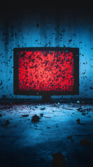 Aufkleber - Explosive digital art display studio visual content futuristic low angle technology concept