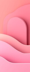 Poster - Abstract pink waves and curves background.