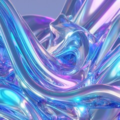 Poster - Dynamic abstract fluid design digital art creation virtual environment vivid colors futuristic concept