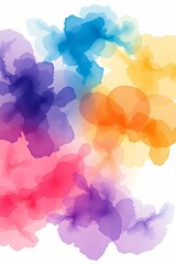 Poster - Bright and vibrant abstract watercolor splatters 