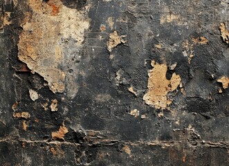 Poster - Textured wall with peeling paint and distressed surface showcasing a blend of earthy tones, rustic aesthetics, and weathered characteristics ideal for creative backgrounds and design projects.