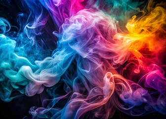 Wall Mural - Ethereal Smoke Dance: Macro Photography of Vibrant Colorful Swirls