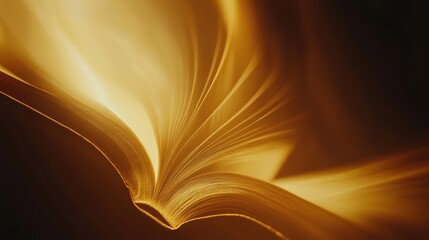 Wall Mural - Elegant Flow of Light Through an Open Book Page in Soft Hues