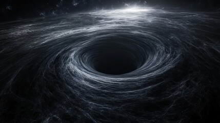 Wall Mural - Dark Cosmic Vortex with Ethereal Swirls and Starry Background
