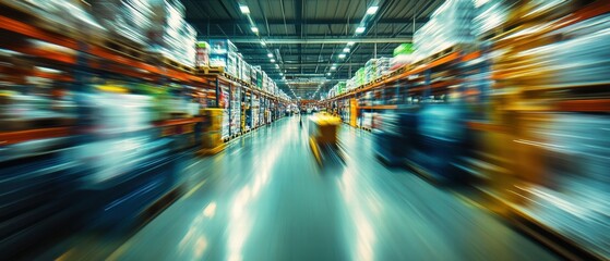 Poster - Modern assembly line robots transforming ecommerce warehousing in dynamic facilities
