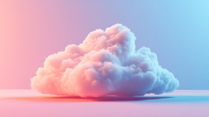 Poster - Colorful cloud floating in a gradient background during bright daylight