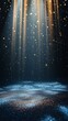 © Futuristictech - Beautiful Light Rays with Particles in Dark Space Background