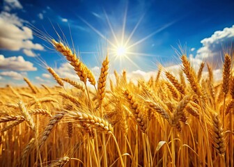 Poster - Golden Ripe Wheat Field, Abundant Harvest, Summer Crop, Sunny Day