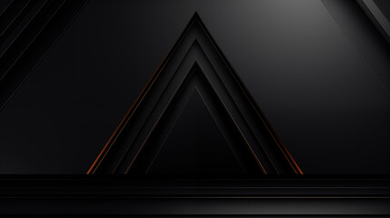 Poster - Black triangles on a black background in geometric shape give a sense of sobriety.