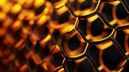 Poster - The yellow mesh contrasts with the black to give it a honeycomb feel.