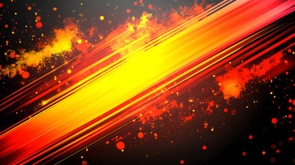 Canvas Print - the diagonal orange stripes give the impression of moving at high speed with sparks.