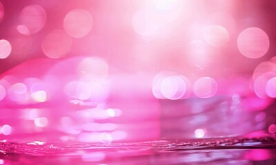 Wall Mural - dreamy pink bokeh background with soft light and water droplets for stunning visual effects and stun